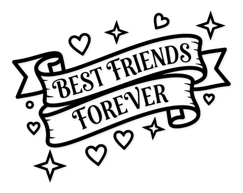 Friend Ribbons Friends Forever SVG: Ribbon Banner Cut File (PNG - Etsy