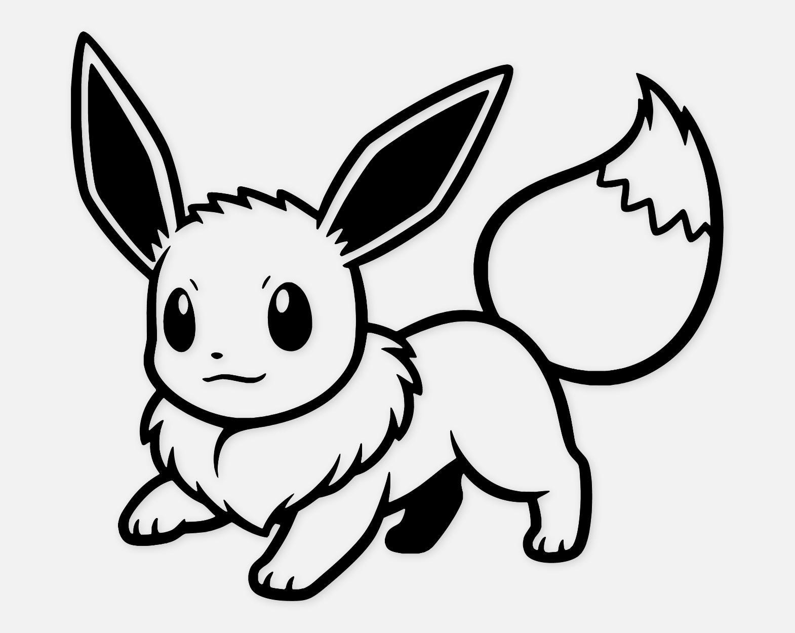 Eevee Silhouette Svg Png Bold Minimal Design for Cricut Projects