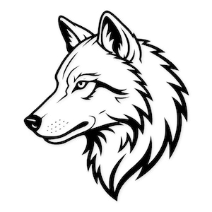 Wolf Head Profile Svg Png: Clean Line Art Cut File For Crafts