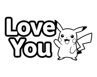 Love You Pikachu Svg: Playful Typography Design For Valentine's Day