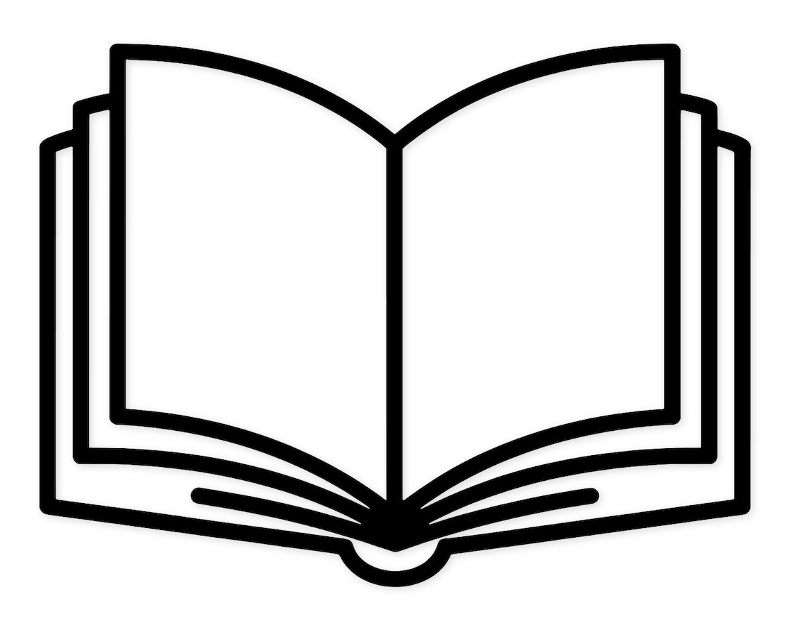 Open Book Icon Svg Png: Cut Ready Digital Design for Cricut Silhouette ...