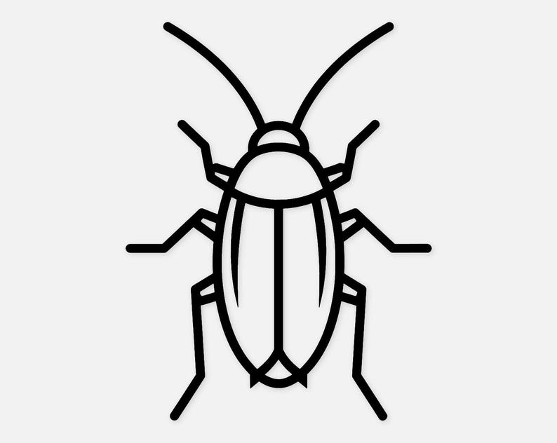 Cockroach Svg: Bold Outline Design for Crafting - Etsy