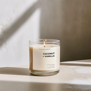 Modello modificabile per etichetta di candela moderna minimalista, modello per etichetta di candela, modello per etichetta quadrata, etichetta rettangolare per candela, modello Canva fai da te