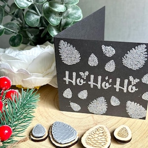 Christmas Pine Cone Rubber Stamps for card crafting, journal crafting and gifting