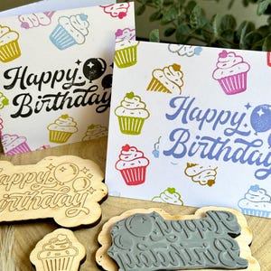 Rubberen cupcake-stempel voor het maken van kaarten, dagboeken en cadeaus