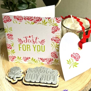 Speciaal voor jou / Rubberstempel pioenroos voor het maken van kaarten, dagboeken en cadeaus