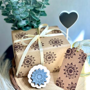 Zonnebloemrubberstempel voor het maken van kaarten, dagboeken en cadeaus