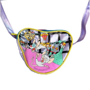 Vintage 1995 Warner Bros Pinky & the Brain Vinyl Geldbörse w/Strap Bag Animaniacs