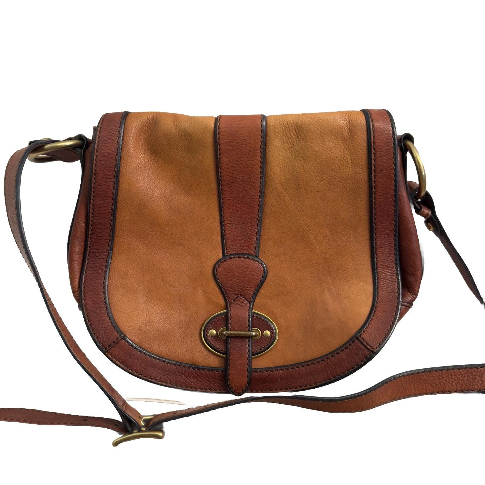 Sac à Main Fossil En Cuir Et Toile Marron - Avec Dust Bag, Occasion