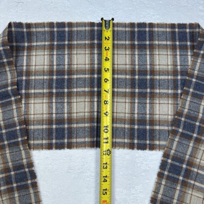 Vintage Pendleton Fringe Scarf 100% Virgin Wool Brown Tartan Plaid 58 x 11.5 USA image 4