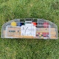 Vintage Sportscraft Wooden Croquet Game Set Wood Stand 6 Balls Yard Game