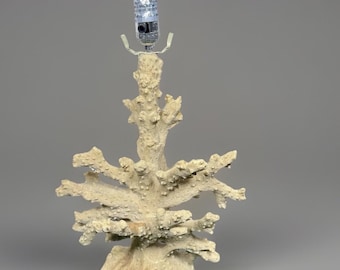 Vintage Faux Beige Coral Zweig Tischlampe Costal Beach Sea Ocean Nautical