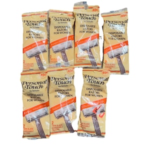 Vintage 80&#39;s Schick Personal Touch Razor 2 Twin Blade Disposable Razors Lot Of 7