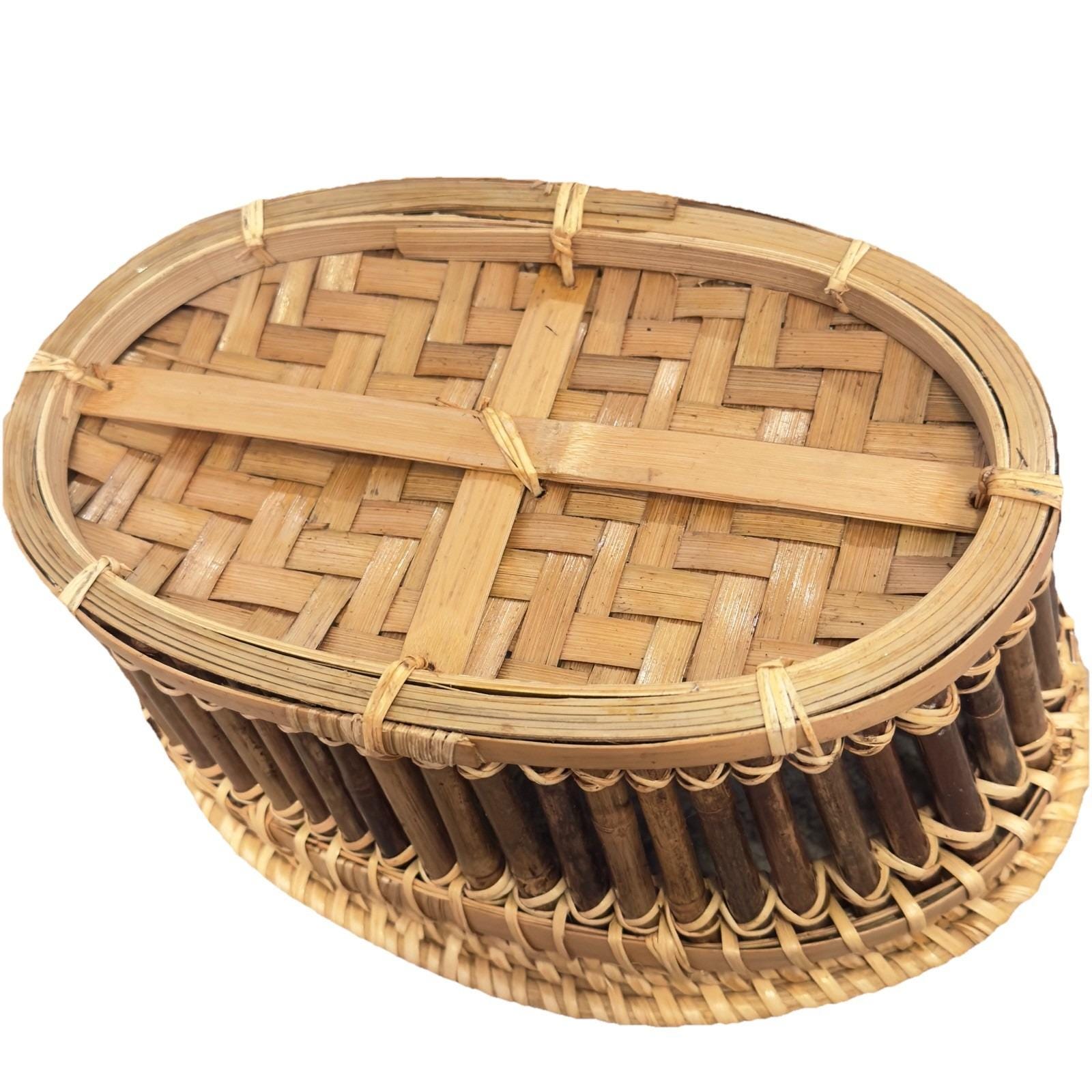 ヴィンテージ の籐あみのバスケット 籐バスケット 籐かご アメリカビンテージ ⑤ | OGISHIMA COFFEE Antiques