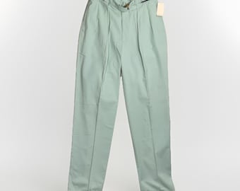 Pantalones Polo Ralph Lauren Siena Self Belt, talla 30, color verde menta, raros y vintage. Hechos en EE. UU.