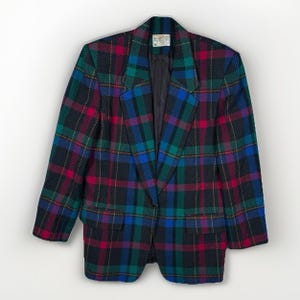 Vintage Pendleton Jacket Womens 12 Plaid Wool Blazer Single Breasted Made USA