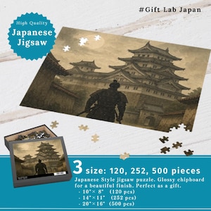 Jigsaw Puzzle, Japanese Samurai & Castle Landscape 120 252 500-Piece, Relaxing Activity, Gift for Puzzle Lovers, Home Decor