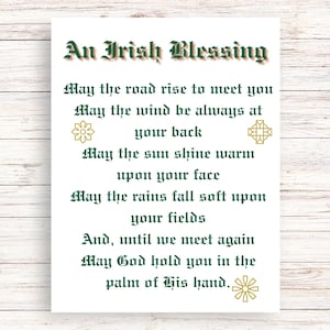 An Irish Blessing Print for Framing, a Printable Irish Blessing