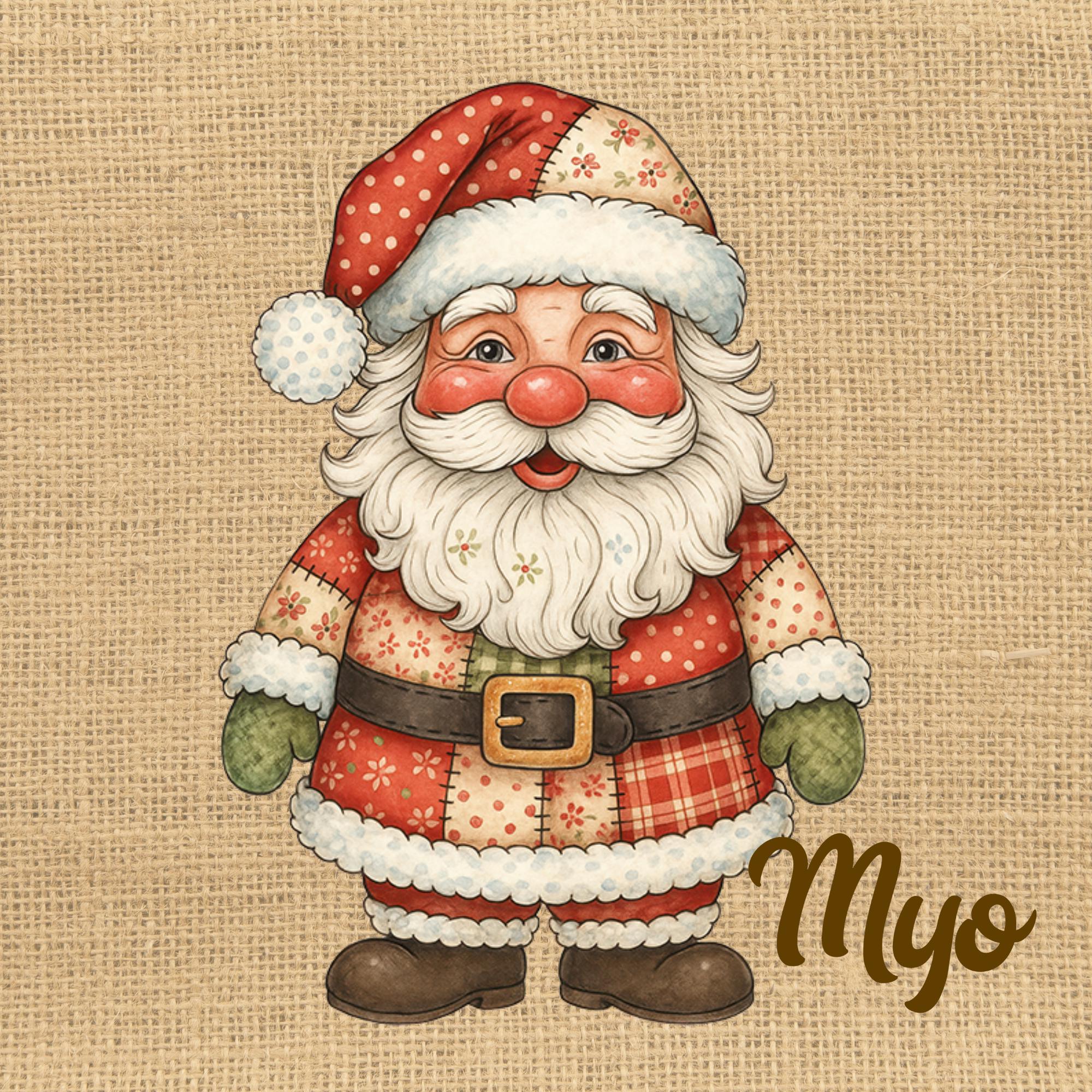Patchwork Elf PNG: Kids Christmas Sublimation Design, Folk Art Nordic ...