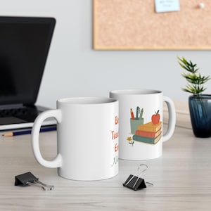 Customizable Teacher Mug - Best Teacher Ever Gift, Ceramic Coffee Cup, Teacher Appreciation, Back to School, Custom Name Mug