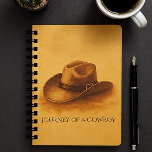 Spiral Bound Cowboy Journal - Perfect for Dreamers, Travelers, and Writers, Journey of a Cowboy Notebook, Gifts for Him/Her, Western Decor