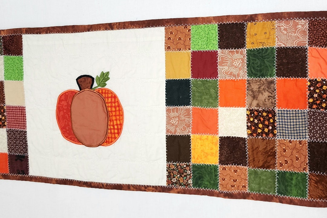Thanksgiving Quilted Table Runner Fall Harvest Quilted Patchwork Quilt ...