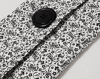 Fabric eyewear case sunglasses case coupon holder black and white glass case cosmetic travel case fabric wallet with button closure