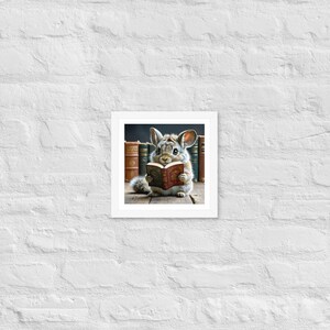 Furry Animal Reading Poster | Cozy Animal Wall Art for Kids | Whimsical Book Print for Nursery or Classroom