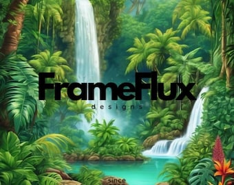 Forest Waterfall Art Pack | Set of 4 Nature Prints | Digital Wall Art Download