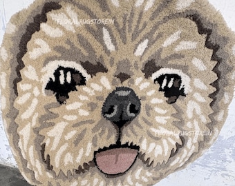 Handmade Dog Face Rug – Animal Shaped Carpet, Nursery Decor