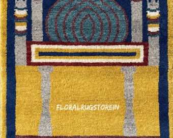 Handmade Wool Prayer Rug 2x4 ft: Islamic Mosque Decor