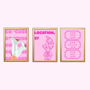 Customizable College Theme Posters Digital College Merch Personalize to Any School or University Made to Order Perfect Back to School Gift