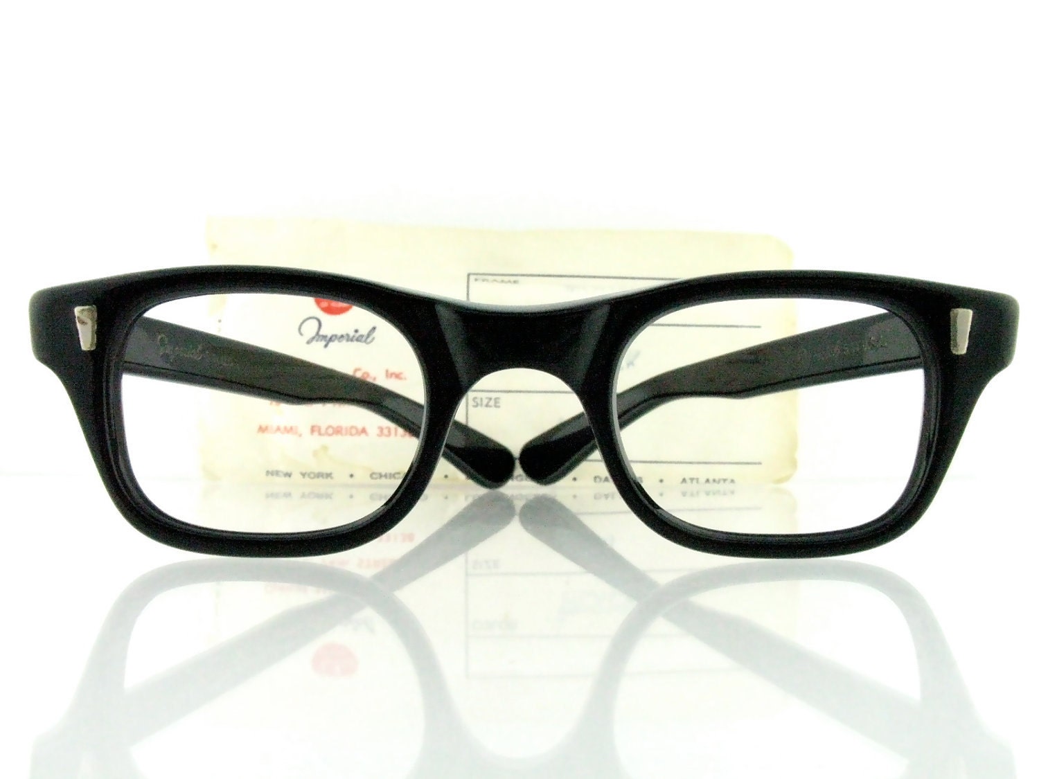 Vintage Deadstock 1960's Imperial Optical Mohawk Eyeglasses Black