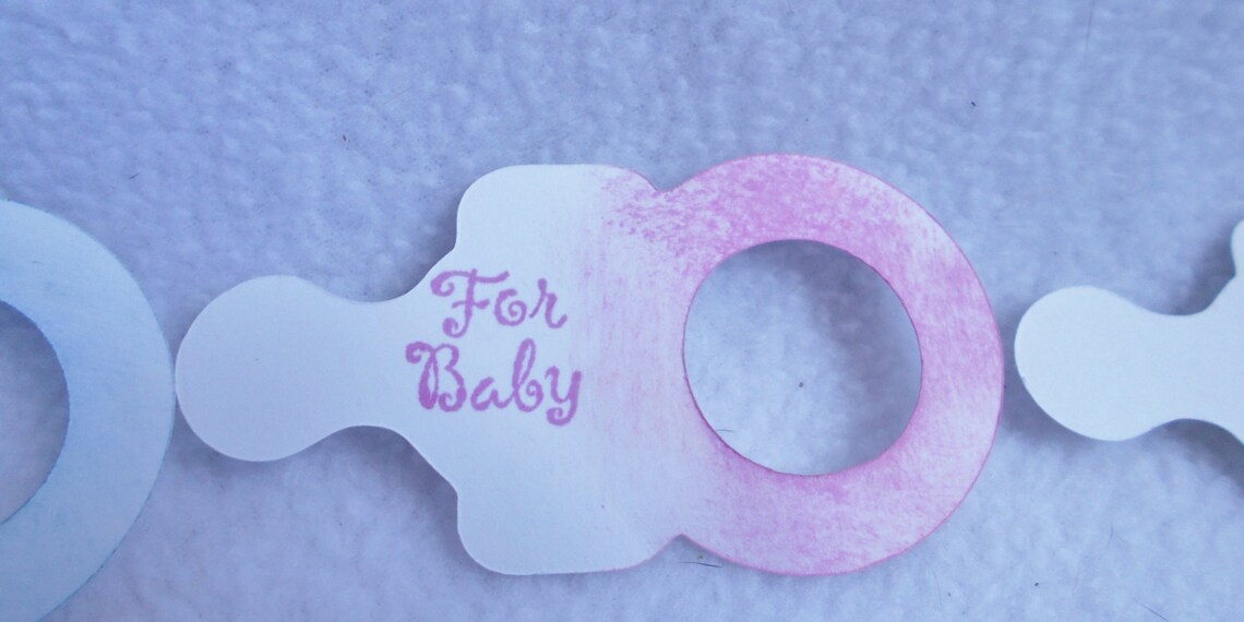 Pacifier Shaped Die Cut Hand Stamped Baby Gift Tags Set of 3 - Etsy