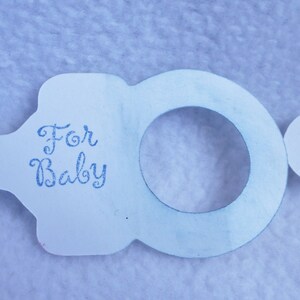 Pacifier Shaped Die Cut Hand Stamped Baby Gift Tags, Set of 3 in Pink ...