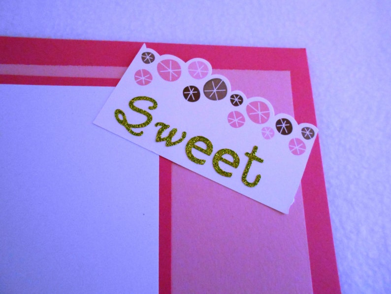 12x12 premade scrapbook page with die cut cupcakes Cupcake Premade 12 x 12 scrapbook page perfect for birthday parties or celebrations