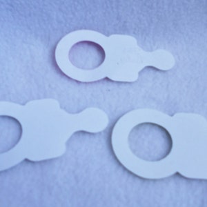 Pacifier Shaped Die Cut Hand Stamped Baby Gift Tags, Set of 3 in Pink ...