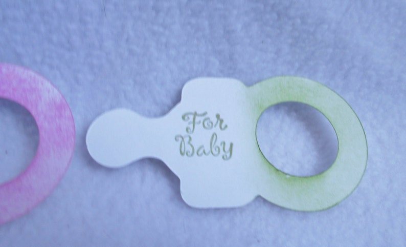 Pacifier Shaped Die Cut Hand Stamped Baby Gift Tags Set of 3 - Etsy