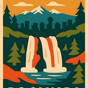 Carte Postale Minimaliste "Vancouver Skyline"