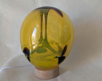 Witch ball light - Hand blown glass light fixture (bumblebee)