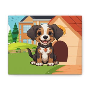 Adorable Puppy Canvas Print, Cute Dog Wall Art, Pet Lover Decor, Animal Lover Gift, Dog Nursery Wall Hanging