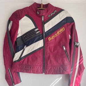 DIESEL レーシングジャケット L ブラウン×パープル y2k アーカイブ Diesel Racing Jacket - Etsy