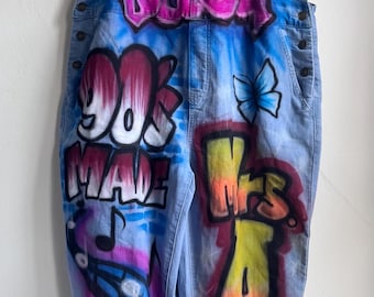 Vintage Air Brush Overalls “80s Baby 90s Made Me” Women’s Size 2XL