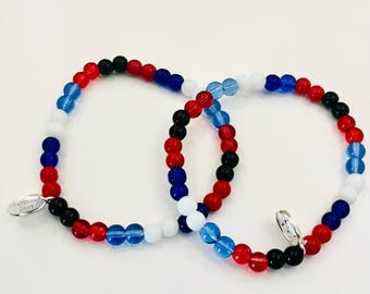 Spider-Man Inspired Beaded Bracelet: Personalized Initial Charm
