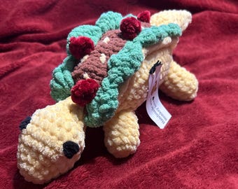 Crocheted Tacosaurus Plushie