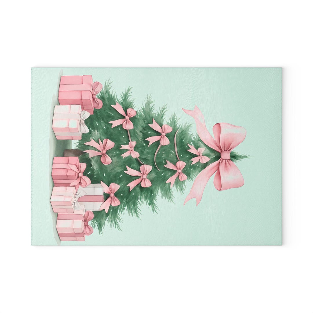 Christmas Tree Glass Cutting Board - Festive Kitchen Decor, Holiday ...