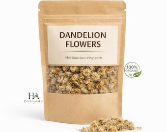 Dried Dandelion Flowers | Wildcrafted Herbal Tea | Natural Yellow Blossoms | Organic Loose Flower Herb
