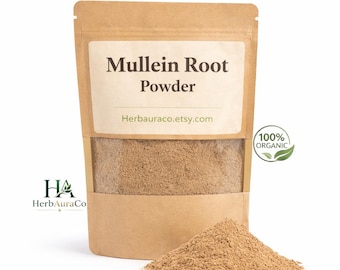 Organic Mullein Root Powder: Lung Support Herbal Supplement (Finely Ground)