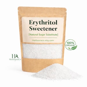 Erytritol sötningsmedelspulver, naturligt sockersubstitut, ketovänligt, vegansk bakingrediens