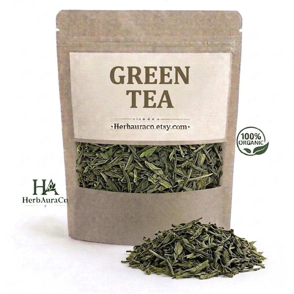Organic Green Tea Leaves Antioxidant Rich Detox Herbal Tea